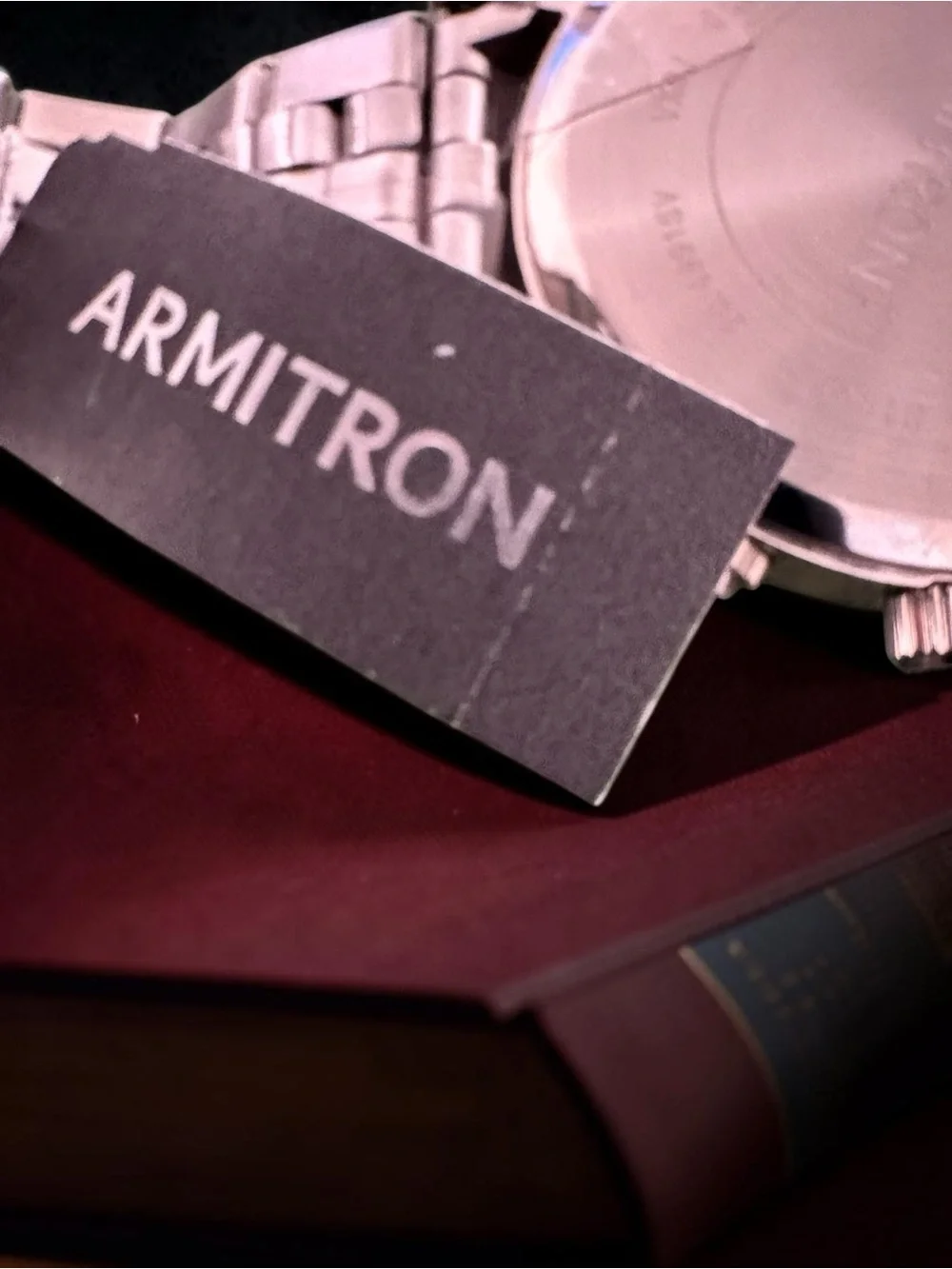 Armitron Silver All Stainless Steel Chronograph Watch with Black Dial NWT